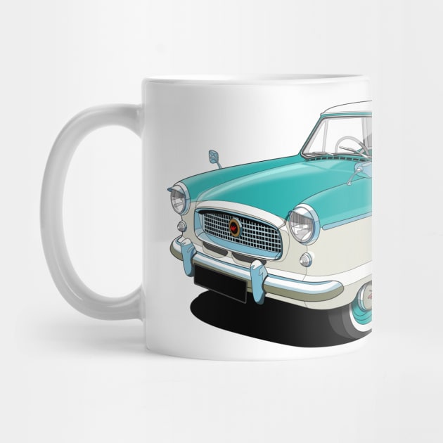 Austin Metropolitan in two tone turquoise and white by candcretro